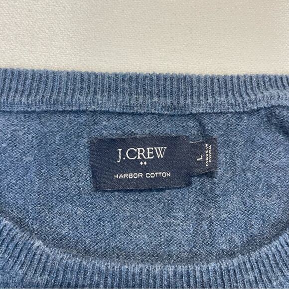 J. Crew Sweater blue crewneck harbor cotton men’s Size Large - Picture 4 of 7